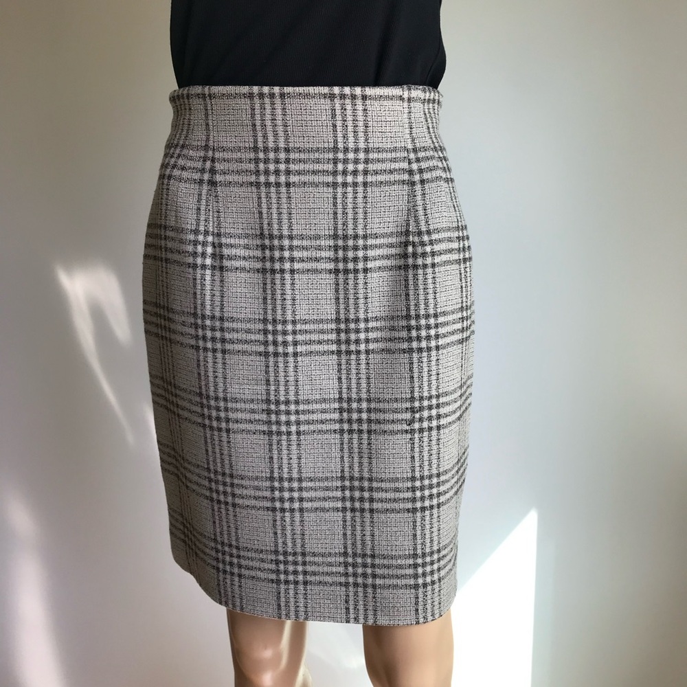 EUC Jones New York tweed wool Plaid Women's pencil Skirt